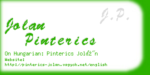 jolan pinterics business card